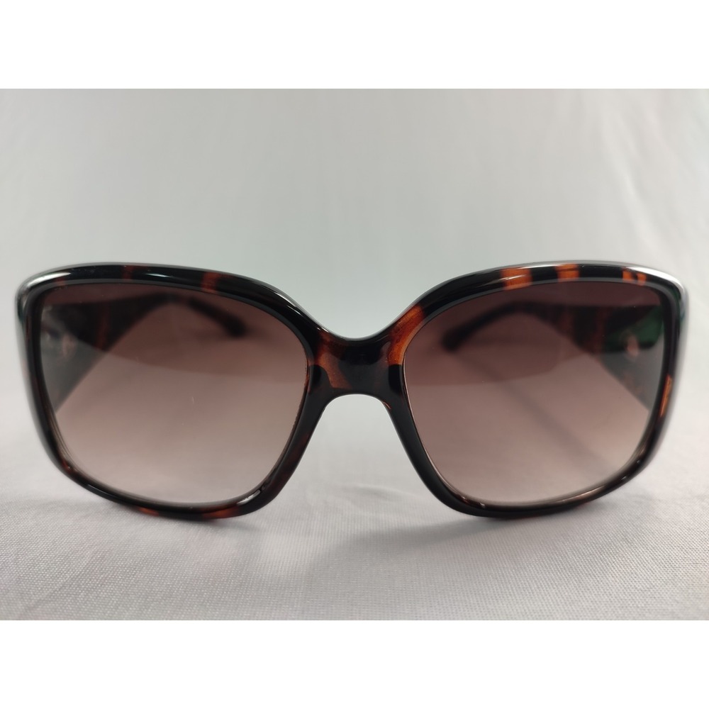 Oscar de la Renta‎ 1191 Sunglasses Matte Black Tortoise Wrap Frame Grey Lens